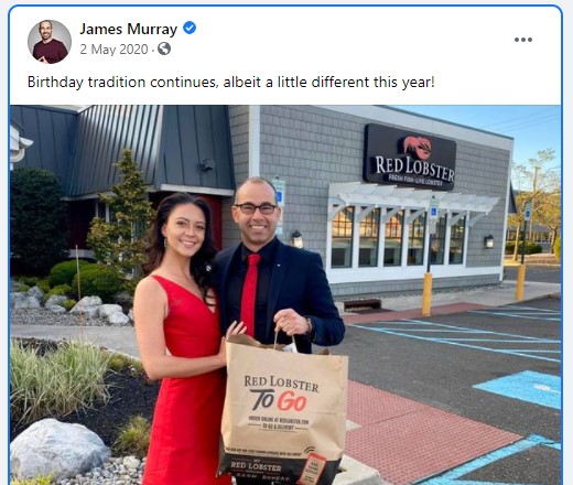 James Murray's birthday celebration with his wife