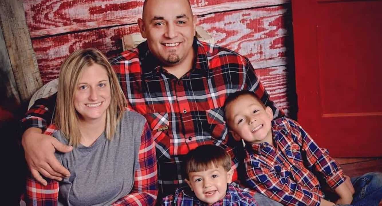 Image of Big-Chief with his wife, Alicia Shearer, and their kids