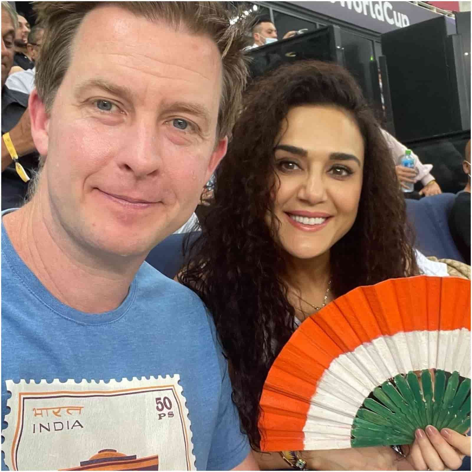 Image of Gene Goodenough with his wife, Preity Zinta