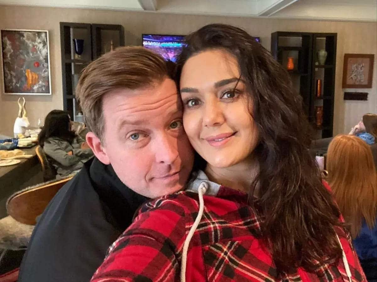 Image of Gene Goodenough with his wife, Preity Zinta