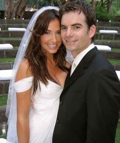 Image of Ingrid Vandebosch with her husband, Jeff Gordon