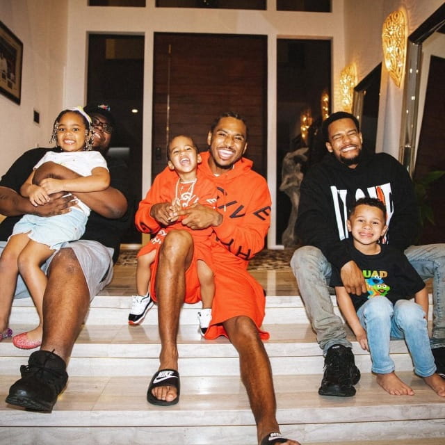 Image of Trey Songz with his brothers, Forrest Neverson and Alex Neverson