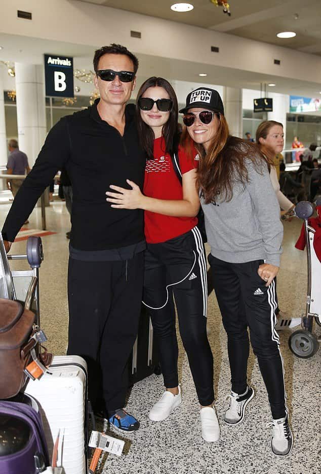 Image of Julian McMahon with his wife and daughter, Madison Elizabeth McMahon